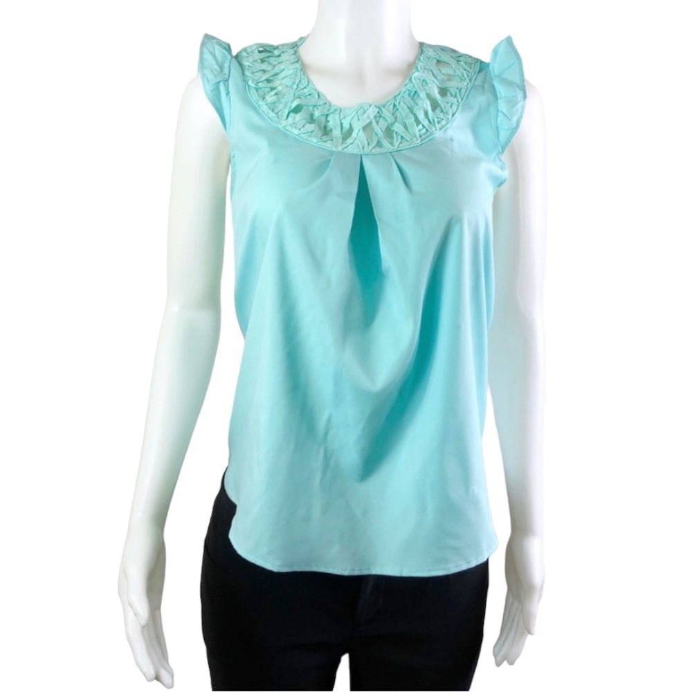 New Choies Chiffon Lattice Sleeveless Blouse
